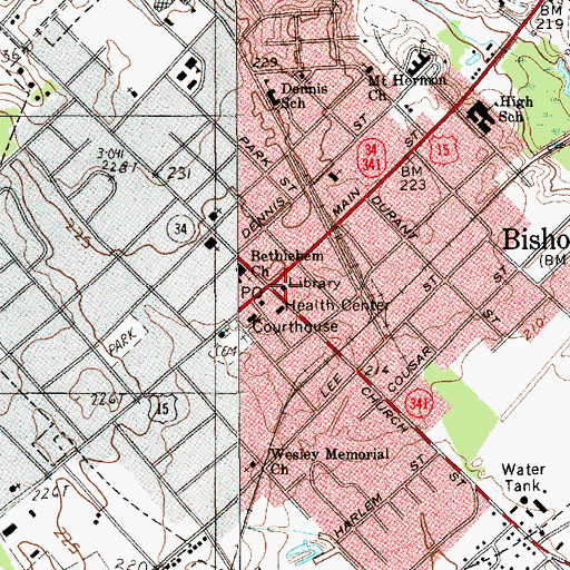 Topographic Map of Woodward Park, SC
