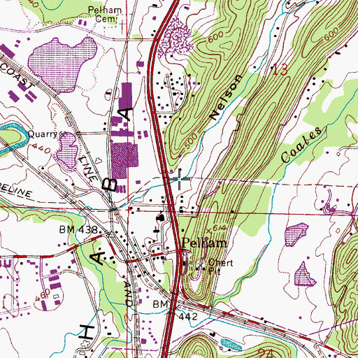 Topographic Map of Nelson Hollow, AL