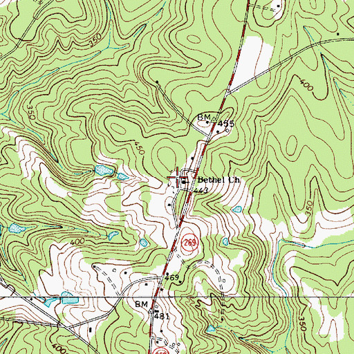 Topographic Map of Bethel Cemetery, SC
