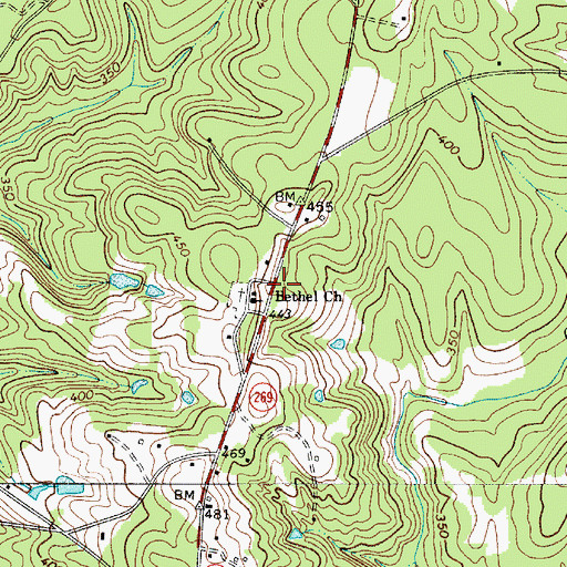 Topographic Map of Bethel School (historical), SC