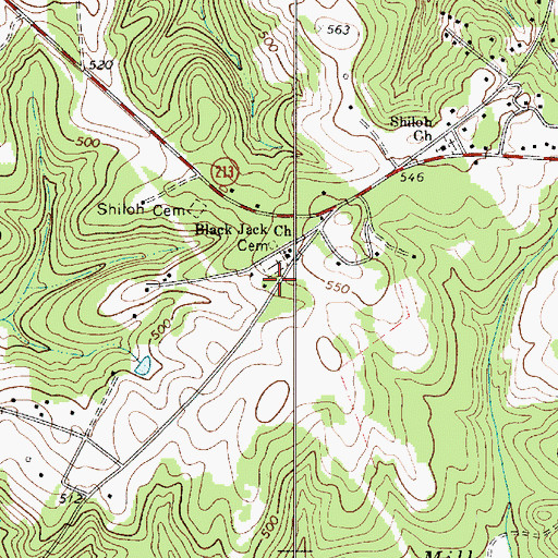 Topographic Map of Black Jack School (historical), SC
