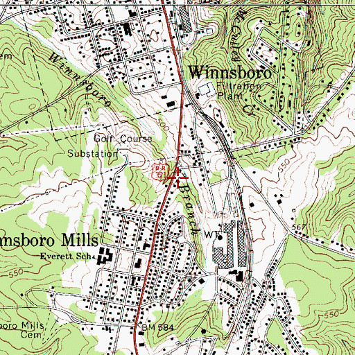 Topographic Map of Church of God, SC