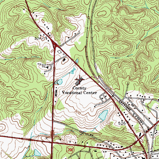 Topographic Map of Fairfield County Vocational Center, SC