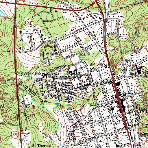 Topographic Map of Fairfield County Training School (historical), SC