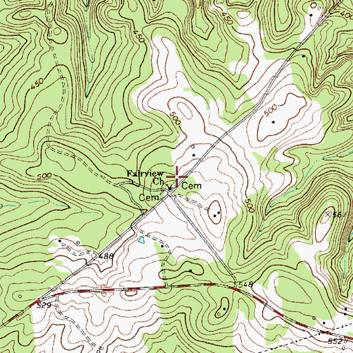 Topographic Map of Fairview School (historical), SC