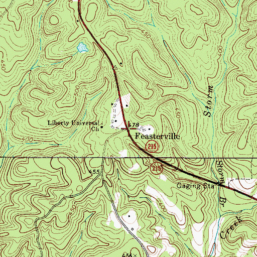 Topographic Map of Featerville Academy Historic District, SC