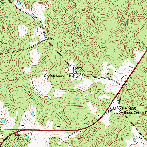 Topographic Map of Gethsemane School (historical), SC