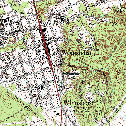 Topographic Map of Holy Sanctified Baptist Church (historical), SC