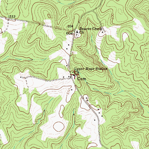 Topographic Map of Hope Station School (historical), SC