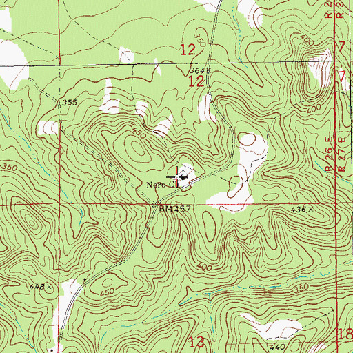 Topographic Map of Nero Church, AL