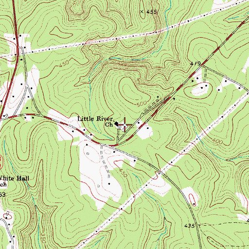 Topographic Map of Little River Cemetery, SC