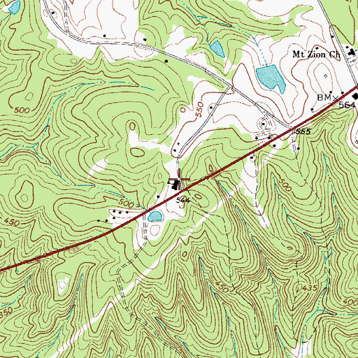 Topographic Map of Mitford School, SC