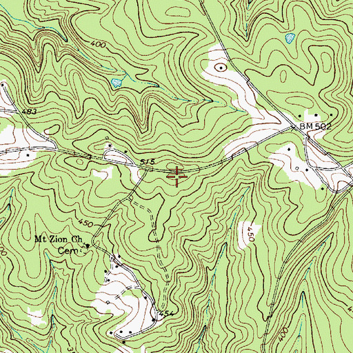Topographic Map of Mount Zion School (historical), SC