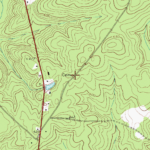 Topographic Map of New Buffalo Cemetery, SC