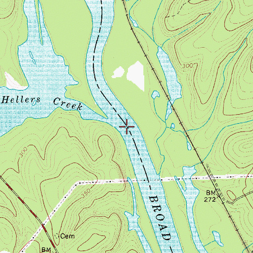 Topographic Map of Powells Shoal, SC