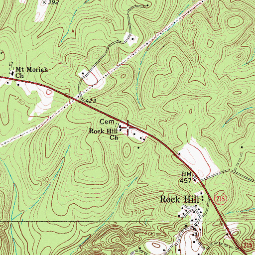Topographic Map of Rock Hill School (historical), SC