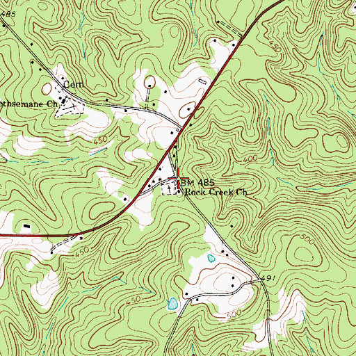 Topographic Map of Rock Creek, SC