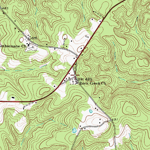 Topographic Map of Rocky Creek School (historical), SC