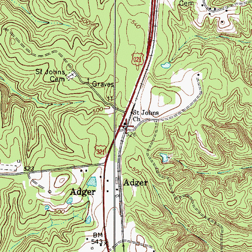 Topographic Map of Saint John School (historical), SC