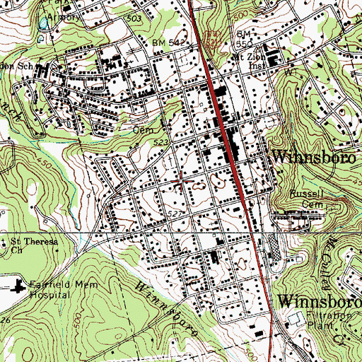 Topographic Map of Saint Johns Episcopal Church, SC