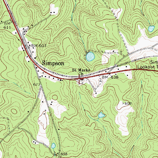 Topographic Map of Saint Mark School (historical), SC