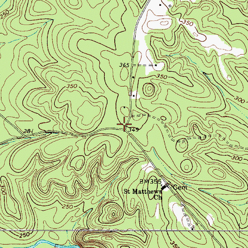 Topographic Map of Saint Matthews School (historical), SC