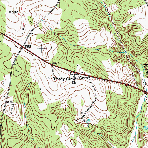 Topographic Map of Shady Grove School (historical), SC