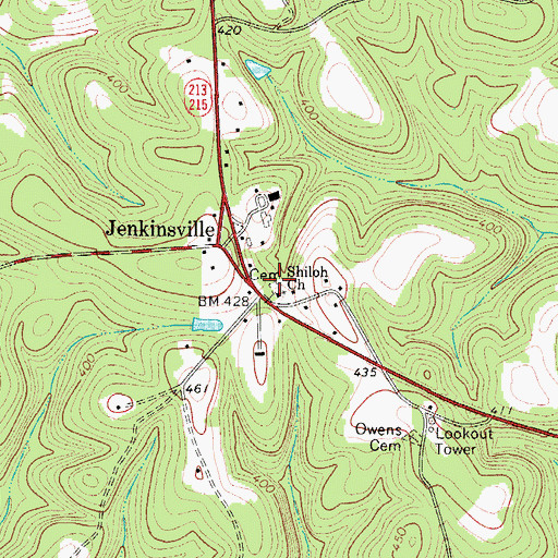 Topographic Map of Shiloh Cemetery, SC