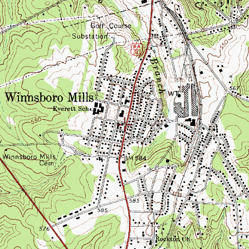 Topographic Map of Stephen Green Memorial Baptist Church, SC