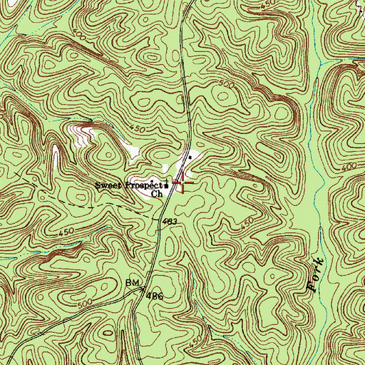 Topographic Map of Sweet Prospect School (historical), SC