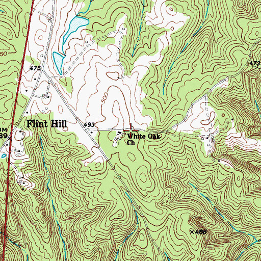 Topographic Map of White Oak School (historical), SC