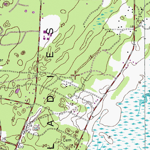 Topographic Map of Academy Estates, SC