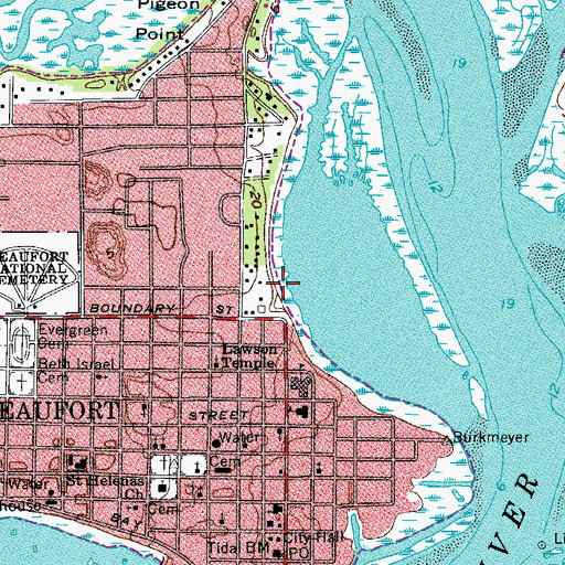 Topographic Map of Barnwell Bluff, SC