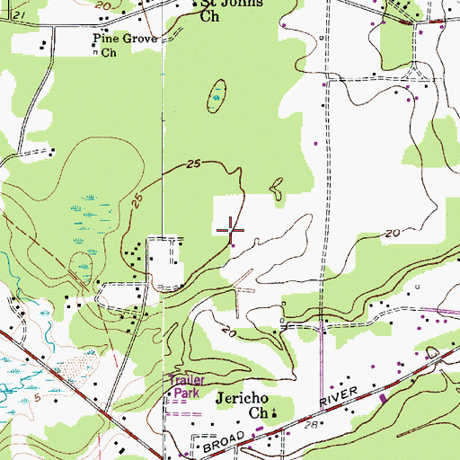 Topographic Map of Battery Creek High School, SC