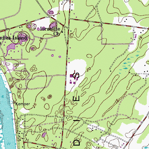 Topographic Map of Beaufort Academy, SC