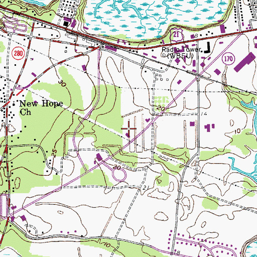 Topographic Map of Beaufort Business Center, SC