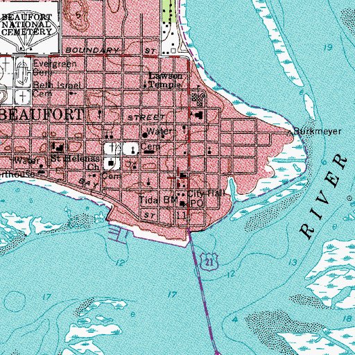 Topographic Map of Beth Israel Synagogue, SC