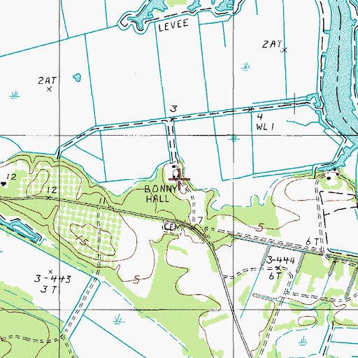 Topographic Map of Bonny Hall School (historical), SC