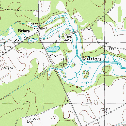 Topographic Map of Briars Church, SC