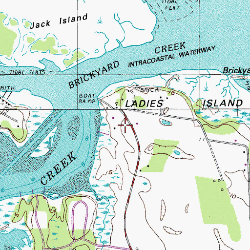 Topographic Map of Brickyard Plantation, SC