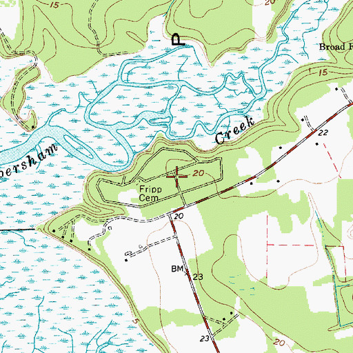 Topographic Map of Broad River Bluff, SC