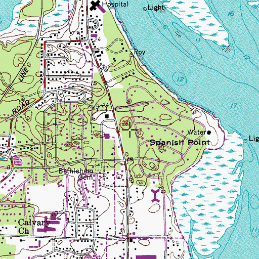 Topographic Map of Calhoun Thomas Memorial Gardens, SC