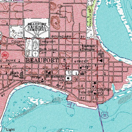 Topographic Map of Central Baptist Church, SC