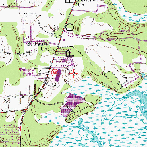 Topographic Map of Cherry Hill Plantation, SC