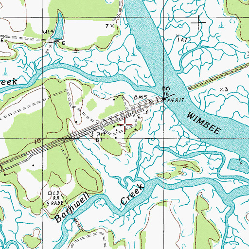 Topographic Map of Chisolms, SC