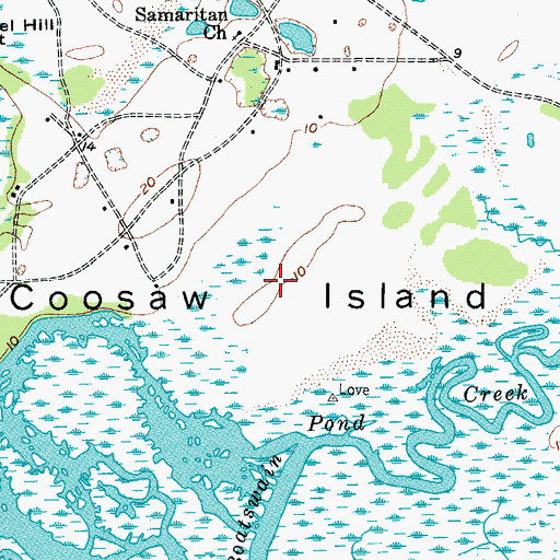 Topographic Map of Coosaw School (historical), SC