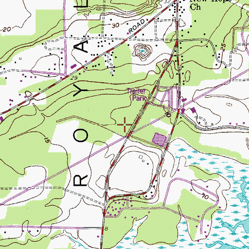 Topographic Map of Cross Creek Shopping Center, SC