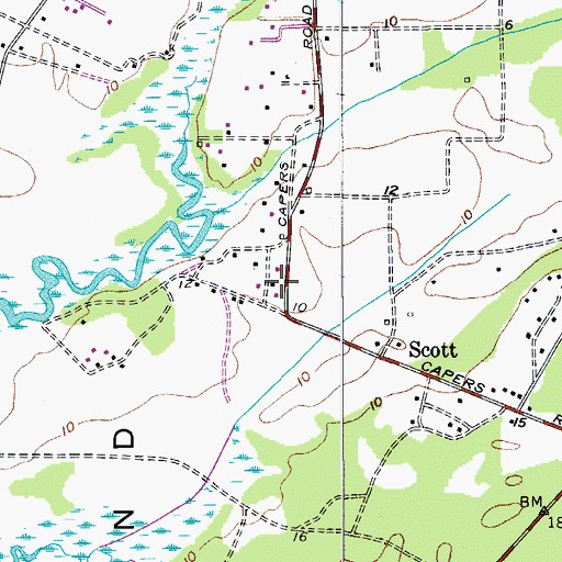 Topographic Map of Elting School (historical), SC