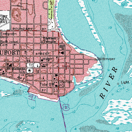 Topographic Map of First African Baptist Church, SC