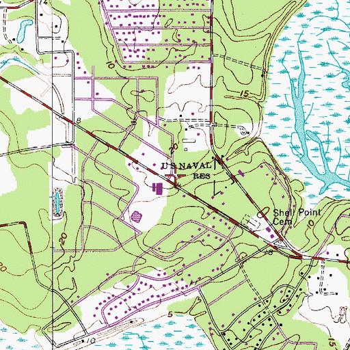 Topographic Map of First Christian Church of Shell Point, SC